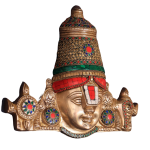 Brass Lord Tirupati Balaji Face Wall Hanging | 12x13" Sacred Art | 4.8kg Shankhu Chakra Masterpiece | Natural Stone Divine Murti | Jaipurio